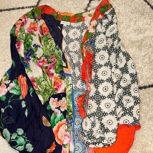 Anthropologie Multicolor Floral Cape